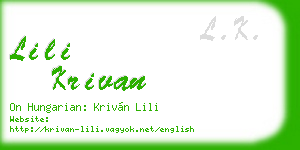 lili krivan business card